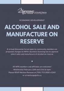 Virtual Forum: Alcohol Sales & Manufacture on Reserve