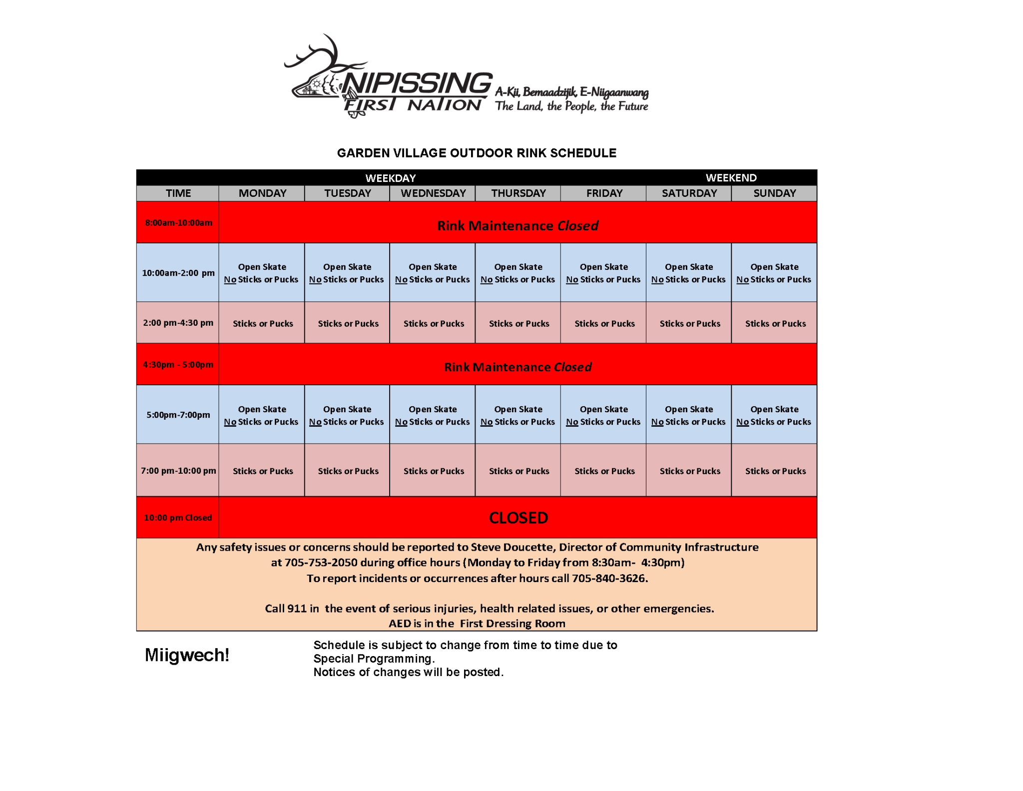 Outdoor Rink in Garden Village » Nipissing First Nation