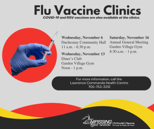 Flu Vaccine Clinic @ Duchesnay Community Hall