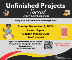 Unfinished Projects Social, with Tracey Larochelle @ Garden Village Gym